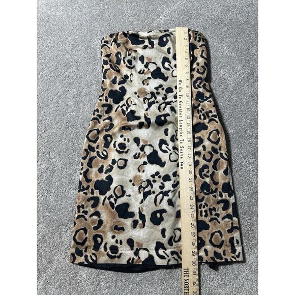 The Limited 90s Y2K Leopard Print Mini Dress 6 Zipper Strapless Sheath Mobwife - Picture 4 of 12